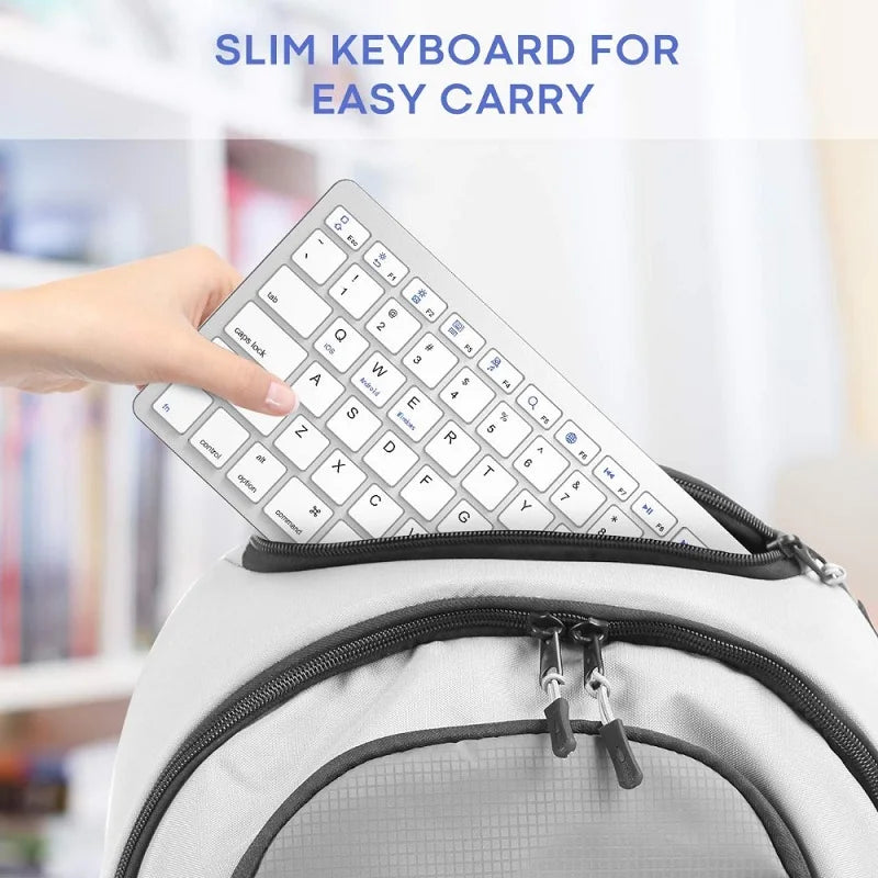 Bluetooth Keyboard Mini Ultra Thin Portable Wireless Keyboard Spanish Russian Layout for Tablet/iPad/Laptop/Phone