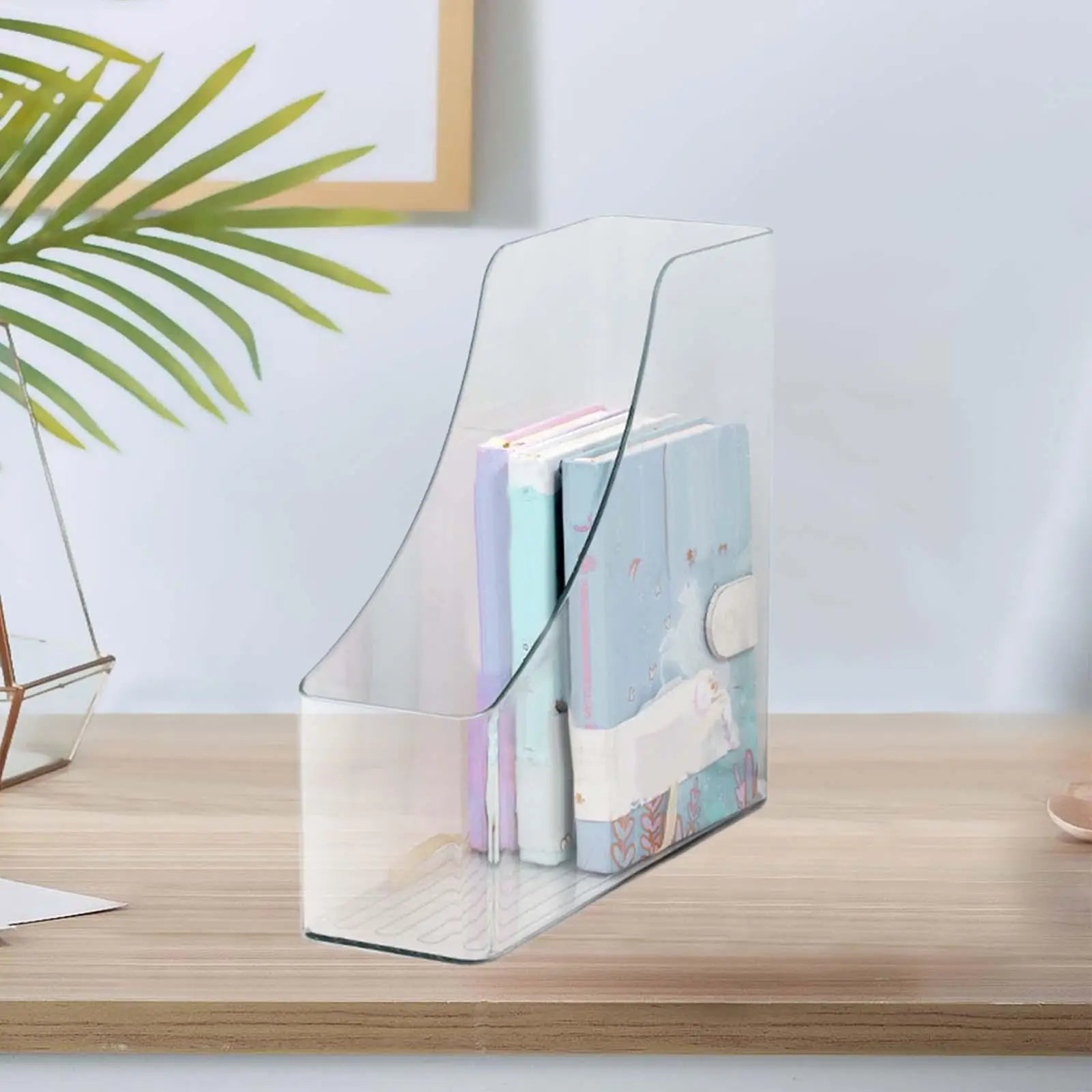 Magazine File Holder Sturdy Magazine Rack Desk Organizer Transparent Vertical Magazine Rack for School Work Desktop Office Home