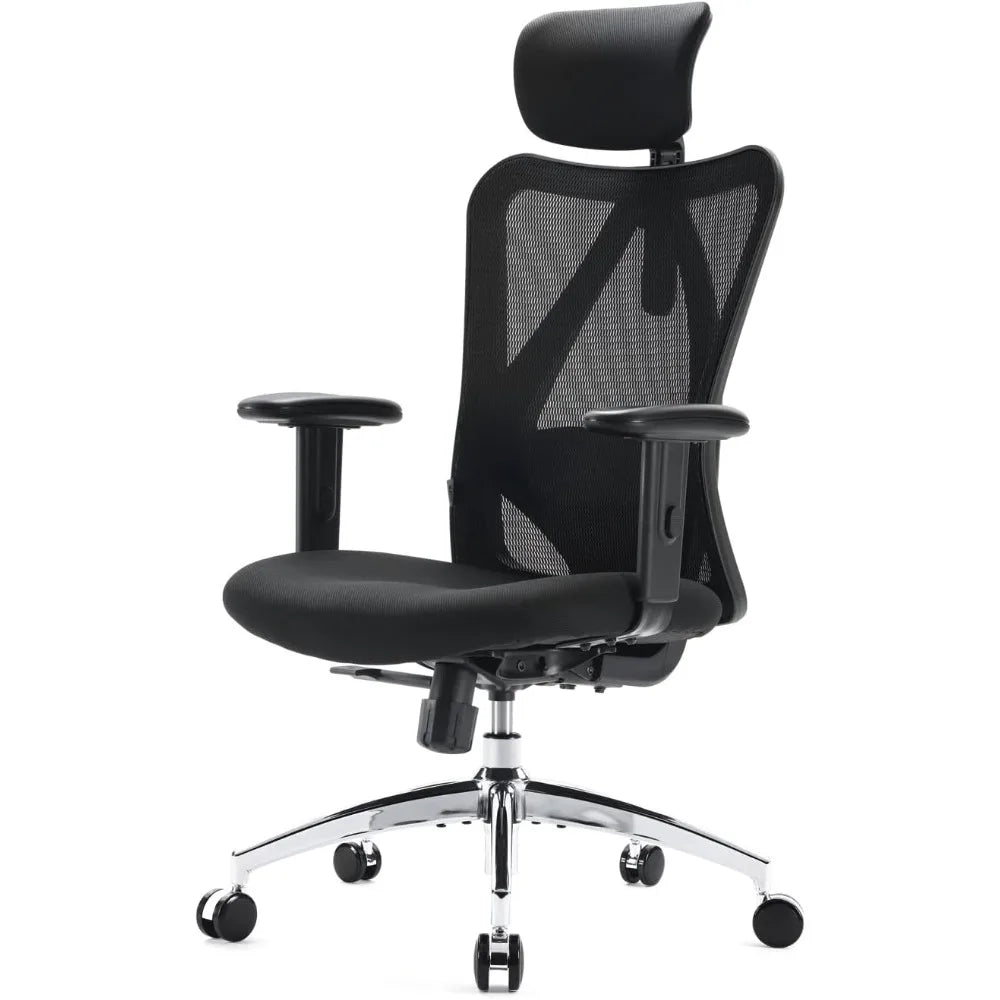 M18 Ergonomic Office Chair for Big and Tall People Adjustable Headrest with 2D Armrest Lumbar Support and PU Wheels Swivel Tilt